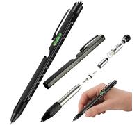 Omeblos Cadeaux pour homme, stylo multifonction 9 en 1 avec lumière LED, tournevis, stylet, règle, niveau, tire-bouchon, gadget cool pour lui, cadeaux de Noël pour homme