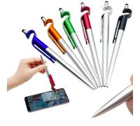 Omeblos Lot de 6 stylets à écran tactile 3 en 1 avec stylos à bille, support de téléphone portable, stylets pour tous les appareils à écran tactile, téléphones, tablettes, ordinateurs, école, bureau