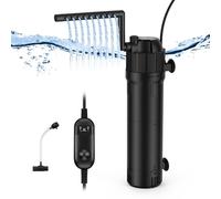OMECO Clarificateur UVC 5 en 1 8 W - Filtre intérieur d'aquarium avec minuterie 800 l/h - Filtre intérieur réglable avec clarificateur UVC - Pompe pour eau de mer et bassin doux - Volume d'aquarium