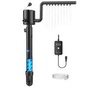 OMECO Filtre intérieur d'aquarium 5 en 1 800 l/h - Filtre UVC - Pour aquariums de 60 à 300 l - Avec stérilisateur U-V de 6 W et minuterie - Pompe d'aquarium avec ventilation et douche à effet pluie