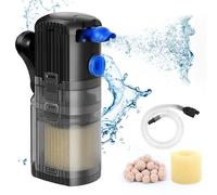 OMECO Filtre intérieur pour aquarium - Petit filtre 500 l/h - Silencieux < 40 dB - 8 W - Filtre d'aquarium réglable avec alimentation en oxygène et accessoires de filtration - 30 l, 60 l, 120 l - Doux