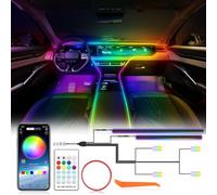 OMECO LED Auto Éclairage Intérieur USB Auto Éclairage Environnement Pied Espace Arc Voiture 16 Millions Dynamique Chase Musique Sync Néon Kit Bande Lumière LED avec contrôle APP et télécommande