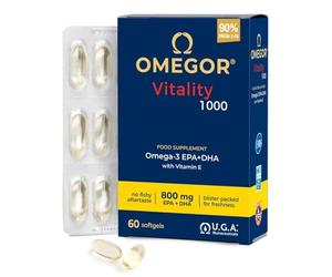 Oméga 3 1000 mg - Huile de poisson avec 800 mg d'EPA et de DHA par capsule | Le seul Oméga3 IFOS certifié 5 étoiles depuis 2006 | Capsules de supplément avec 90% d'oméga-3 rTG | 60 gélules