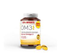 Isodisnatura Huile de poisson sauvage OM3 riche en Oméga-3 Fonction cardiaque normale 150 capsules
