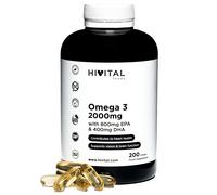 Oméga 3 2000 Mg. 200 Capsules Pour 3 Mois. Avec 800 Mg D'epa, 400 Mg De Dha Et La Vitamine E. Le Seul Avec De L'huile De Poisson Espagnol Qui Contribue À La Santé Du CUr, Du Cerveau Et Des Yeux