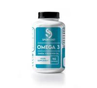 OMÉGA 3 - Acides Gras Essentiels - 540 mg d’EPA, 360 mg de DHA - Soutien Cardio, Cérébral, Visuel - Protection Cellulaire - Vitamine E Antioxydante - 90 Capsules - SportDiet