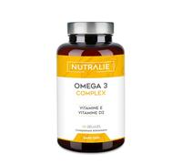 Oméga 3 Capsules 2000mg - EPA et DHA 1257 mg - Vitamines D et E - Huile de Poisson - 60 Gélules Fish Oil Omega 3 Nutralie