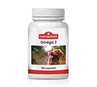 OMÉGA 3 en Capsules - pour Chiens et Chats - Vitalité - Améliore la qualité de la Peau, Beauté du Pelage, Confort articulaire, Soutien Cardio-vacsulaire - 180 Capsules - Développé en France