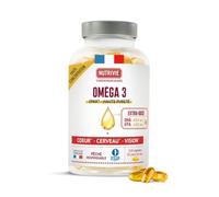 Oméga 3 EPAX - Huile de Poisson Premium - 1mois -1260 mg - Sans goût ni odeur - 120 gélules - Fabriqué en France - Nutrivie