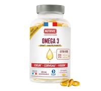 NUTRIVIE - Oméga 3 EPAX® - Huile de Poisson Ultra-Pure - Haute Concentration EPA (650 mg) et DHA (450 mg) - Soutient la Santé Cardiovasculaire, Cognitive & Oculaire - Cure de 1 mois