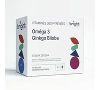 Oméga-3 et Ginkgo Biloba Premium Haute Puissance - Puissant adaptogène à haute biodisponibilité pour vitalité, concentration et bien-être | 2 Mois (56 Doses Quotidiennes)