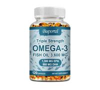 Omega-3 Fish Oil (120 capsules) Complément alimentaire, cholestérol, système immunitaire, yeux, os, articulations, cerveau