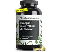 Omega 3 Huile de Poisson 2000mg - 365 Oméga 3 Gélules Hautement Dosées - Huile à Haute Concentration en EPA 360mg & DHA 240mg - Testé en Laboratoire et 100% Pur