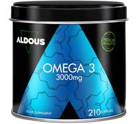 Oméga 3 gélules - 3000 mg par jour - 210 gélules - Avec acides gras EPA et DHA - Huile de poisson - Vitamine E, Acides gras - Vision, Cerveau - Plus de 2 mois