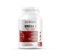 OMEGA 3 - Huile de Poisson 3000 mg + Vitamine E - Hautement Dosé en EPA DHA - Concentration, Mémoire, Cardioprotecteur - Sans Odeur - Programme 60j - Laboratoire Français Eric Favre