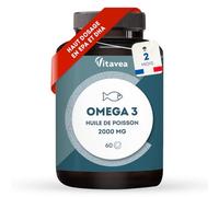 Omega 3 Huile de Poissons Sauvages 2 000mg - Haute concentration en EPA (1 000mg) et DHA (500mg) - Soutien des fonctions cognitives et visuelles - Fabriqué en France - Vitavea