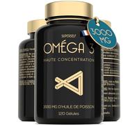 Oméga 3 Huile de Poissons Sauvages - 3000mg Triple Concentration - EPA 990mg & DHA 660mg - 120 Gélules Omega3 - Soutien Cardiaque, Vision, Cérébrale