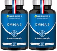 OMEGA 3 - Huile de Poissons Sauvages - Haute Concentration - 500 mg dont 175 mg d'EPA & 125 mg de DHA - Soutient la Vision et la Cognition - 30 Capsules - Nutrimea - Fabrication Française (2 pack)