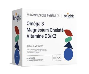 Omega 3 Magnésium Vitamine D3 K2 2000 UI - Sans OGM, PHYTO-GUIDE | Synergie optimale pour cœur, os et équilibre nerveux I 28 Doses Journalières