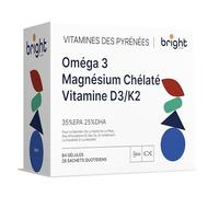 Omega 3 TG, Magnésium, Vitamine D3, Vitamine K2 4000 - SmartAbsorb™ | pour l’immunité, la fonction cérébrale et la santé osseuse | 28 sachets quotidiens