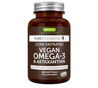 Omega 3 Vegan, 600mg de DHA & EPA, 180 Gélules (3 Mois), Huile d’Algues & Astaxanthine, Pure & Durable - par Igennus