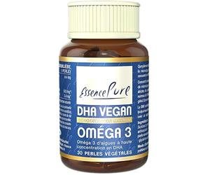 Oméga 3 Vegan DHA 500 mg, Essence Pure, 30 Gélules | Issue d’Huile de Microalgues Schizochytrium, Haute Pureté, Cerveau, Vision, Cœur et Bien-être Cardiovasculaire