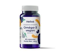 Oméga-3 vegan DHA et ALA 60 capsules cure de 2 mois HEILSA