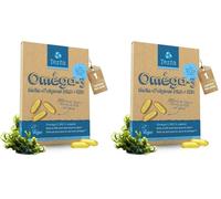 Omega 3 Vegan - Huile d'Algue haute concentration - 300 mg DHA + 150 mg EPA par capsule - Bénéfique pour le Cœur, le Cerveau et les Yeux - 100% Végétal - 60 capsules (2 Mois) (Lot de 2)