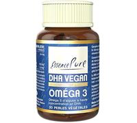 Oméga 3 Végane Essence Pure | 500 mg de DHA par Perle | Huile d'Algues Schizochytrium | Durable et 100% Végane | 30 Gélules Végétales | Api-Nature