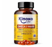OMEGA 7 MAXX 180 Gélules (Cure 3 Mois) Huile d’Argousier 1000 mg Dose Journalière (500 mg/Gélule) Oméga 3 6 7 9 + Vitamine E Peau et Muqueuses Confort Oculaire Naturel et Sans Gluten