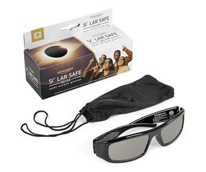Omegon Lunettes à éclipse Solar Safe Deluxe | Observation Premium | Conforme ISO 12312-2 | Réutilisables | Design élégant | pour l'éclipse Solaire 2026