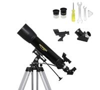 Omegon Télescope AC 102/660 AZ-3 | Télescope réfracteur à Grand Champ | Ouverture de 102 mm | Distance focale de 660 mm | Utilisation Simple | Parfait pour l'observation de la Lune et des étoiles