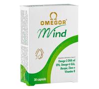 OMEGOR Mind - Supplément alimentaire basé sur Omega 3 - Vitamine C et B12 - Zinc pour votre esprit - Pour la santé de votre cœur - Borragine Huile pour la peau - Propriété antioxydante - 30 gélules