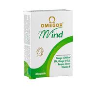 OMEGOR® Mind | Complément pour la mémoire et les fonctions congnitives | Avec Omega 3 DHA et extrait de Bacopa Monnieri, huile de bourrache, zinc et vitamines B | Distillation moléculaire, forme TG |