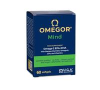 OMEGOR® Mind | Complément pour la mémoire et les fonctions congnitives | Avec Omega 3 DHA et extrait de Bacopa Monnieri, huile de bourrache, zinc et vitamines B | Distillation moléculaire, forme TG |