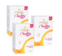 Omegor Vitality 1000 - Avec 800mg EPA/DHA par capsule | Certification 5 étoiles IFOS depuis 2006 | 90% d'oméga 3 sous forme rTG | Haute dose d'EPA et de DHA - 90 x 3 capsules
