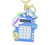 OMEIU Calculatrice de poche, fonctions classiques et avancées, calculatrice de bureau avec grand écran LCD et bouton sensible, fonction standard pour bureau, maison, école (licorne)