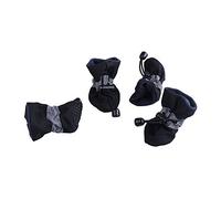 OMEM Bottes de Pluie imperméables pour Chiot, Ensemble de 4 Bottes pour Animaux de Compagnie, Chaussures de Chien imperméables en Tissu Doux (M,Noir)