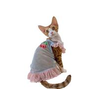 OMEM Ensemble débardeur en maille pour chat avec brassière amovible pour Sphynx Devon Rex, tenue d'été rafraîchissante et respirante pour chat sans poils, protection UV, taille S à XXXL (bleu, XL+)
