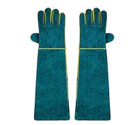 OMEM Gants de manipulation d'animaux entièrement en cuir résistant aux morsures pour reptile, iguane, serpent, lézard, résistant aux rayures, gants de protection extra longs 58,4 cm