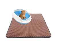 OMEM Litière pour Chat Tapis de litière Tapis de recouvrement, Tapis de litière pour Chat Scatter Control, étanche Double Couche Nid d'abeille, Facile à Nettoyer Lavable Jumbo Taille