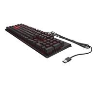 OMEN Encoder 6YW76AA Clavier de jeu mécanique personnalisable avec touches rouges Cherry MX Full N-Key Roller, rétroéclairage LED, USB