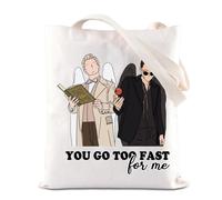 Omens Sac fourre-tout inspiré de l'émission télévisée Aziraphale et Crowley Cadeau ineffable maris cadeau You Go Too Fast For Me Sac en toile, Sac fourre-tout For Me, 35*40cm