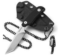 Omesio Couteau de Cou Lame Fixe - Lame Acier D2 & Manche G10, Étui Kydex Robuste, Idéal pour Camping et Activités Extérieures