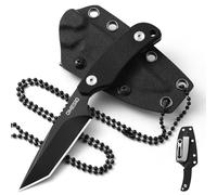 Omesio Couteau De Cou Neck Knife - Couteau De Survie Petit Fixe Avec étui Robuste En Kydex, Lame D2 Et Manche G10