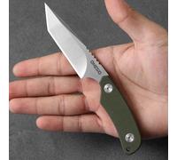 Omesio Tanto neck knife with clip, full tang D2 steel knife, small fixed G10 handle with Kydex sheath