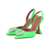 Omeslike Mules à Bout Pointu fermé Bleu Saphir pour Femmes - Talons Hauts à Enfiler Grande Taille pour Tenue Quotidienne de Bureau de Mariage,Vert,43 EU