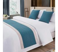 OMEVU Serviette de lit de Couleur Unie, Chemin de lit d'hôtel avec Serviette et Drapeau de lit, Couverture de lit Simple pour hôtel de Famille d'accueil