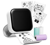 Omezizy Imprimante Mini - T02 Mini Imprimante Thermique Portable pour Étiquettes, Graphiques, Notes d'Étude, Diagrammes Anatomiques, Imprimantes Thermique Bluetooth pour Téléphone et Tablette, Blanc