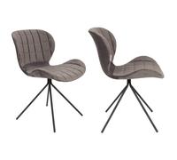 OMG - 2 chaises design en velours gris Gris